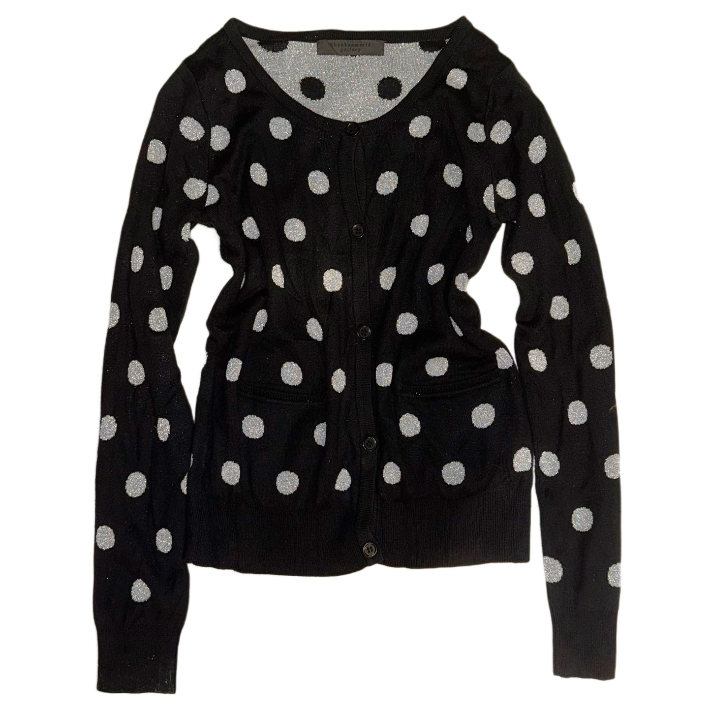 Black glittering polka dot cardigan