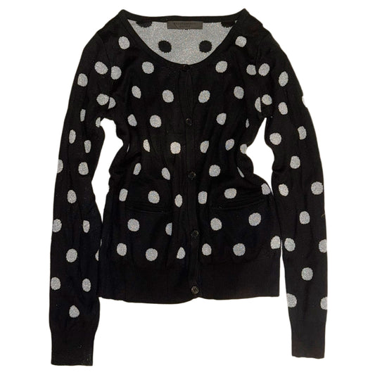 Black glittering polka dot cardigan