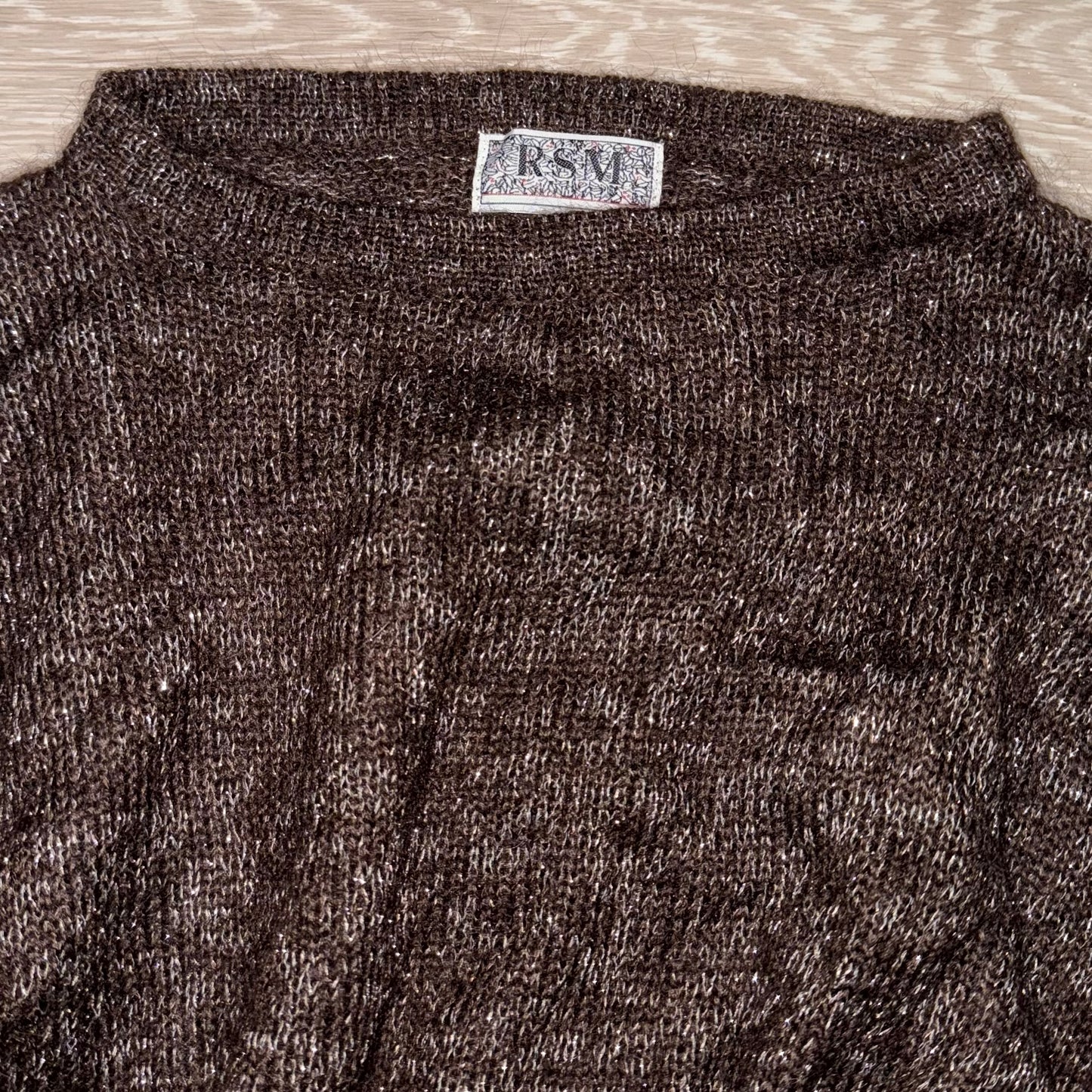 Brown glittering knit top