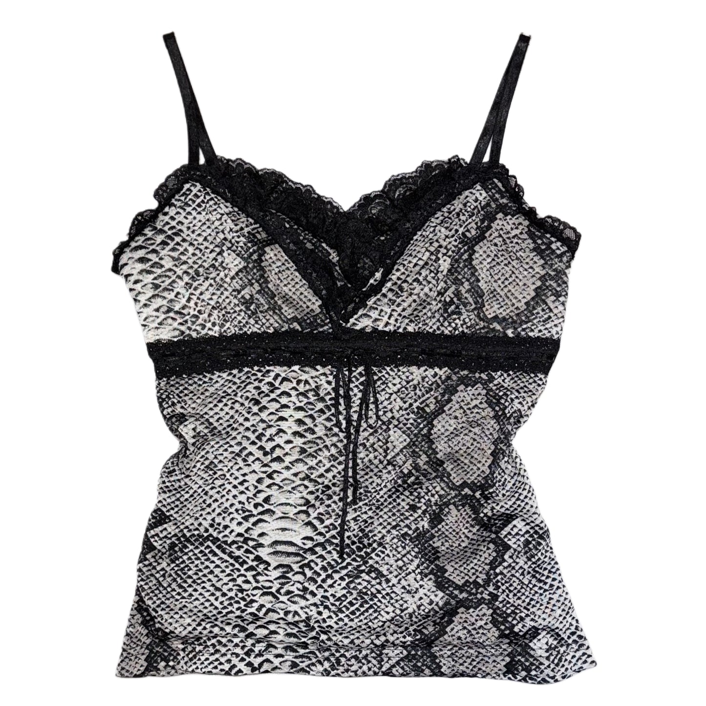 Black lace animal pattern tank