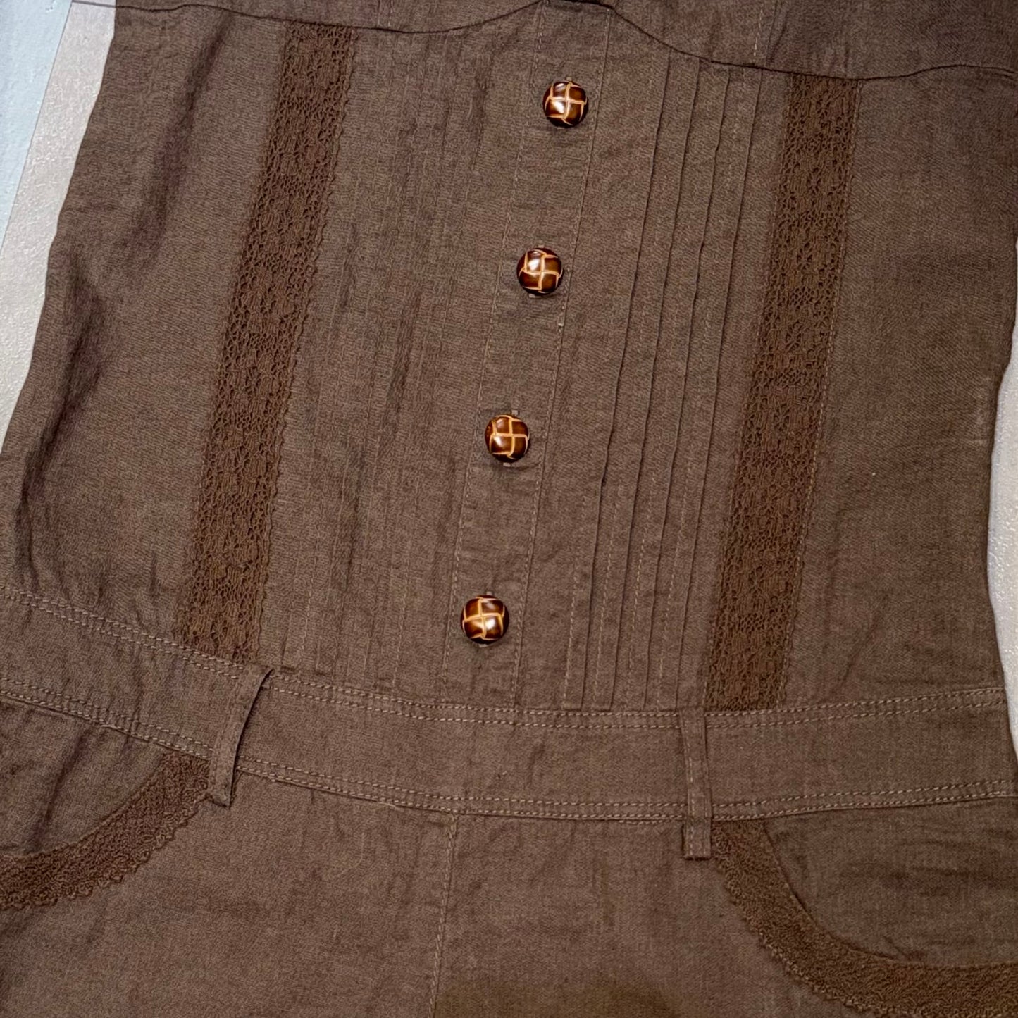 Brown overall shorts