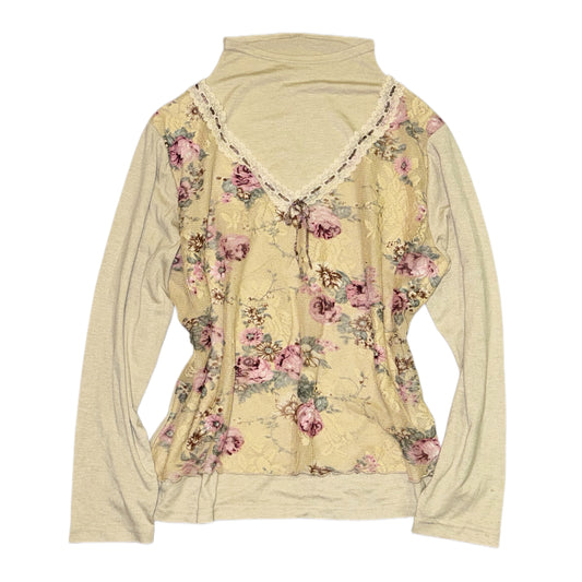 Yellow floral layered long sleeve