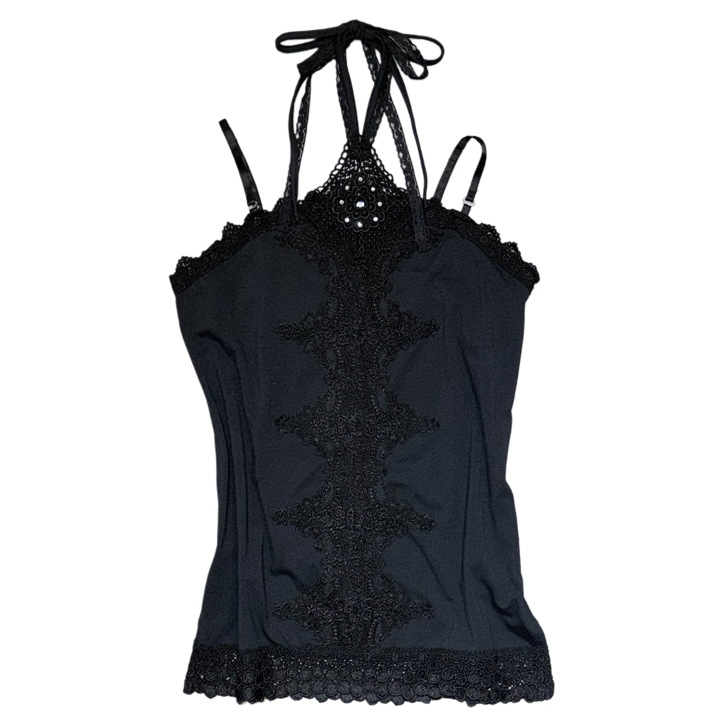 Axes Black lace halter cami
