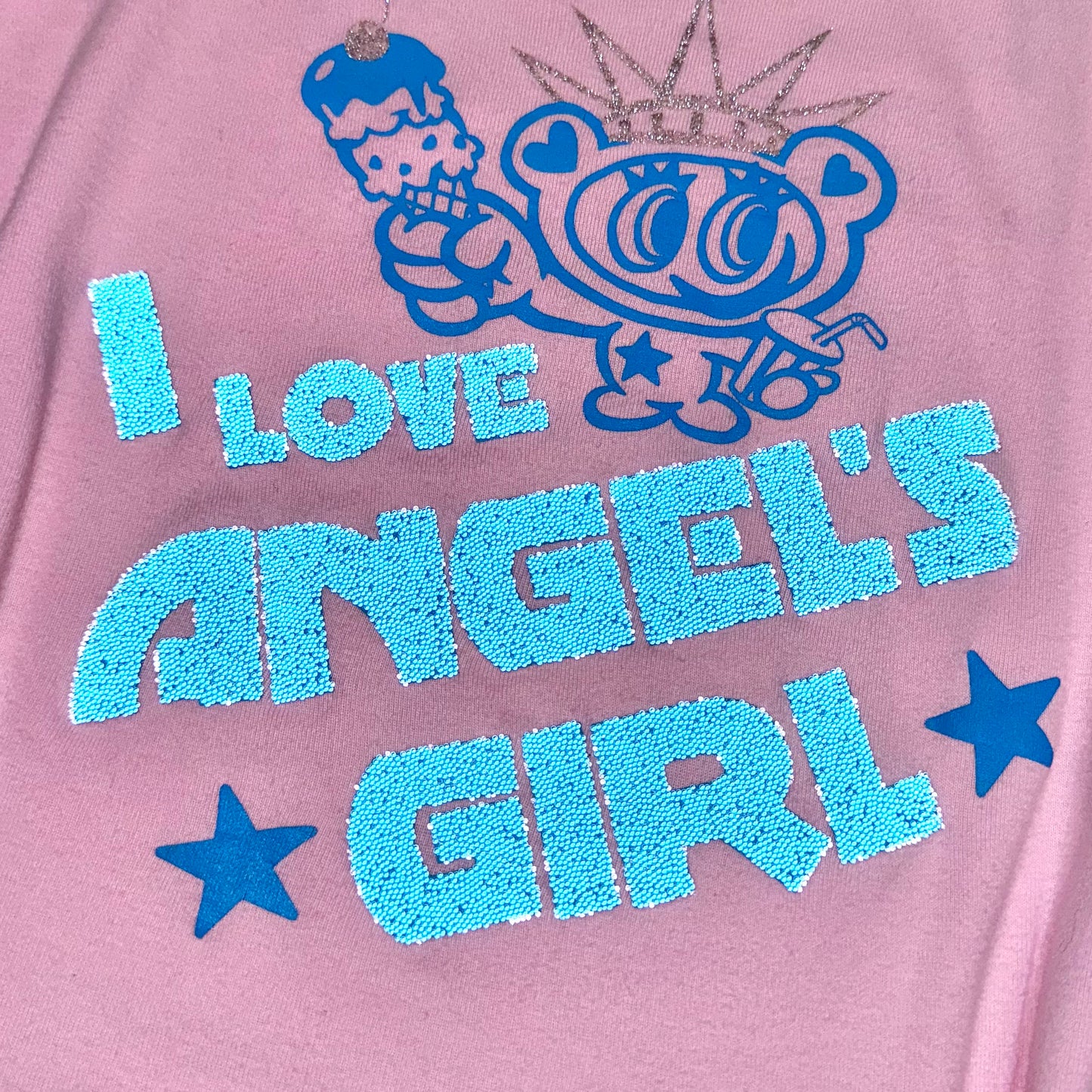 Angel blue soft pink yellow polka dot tank