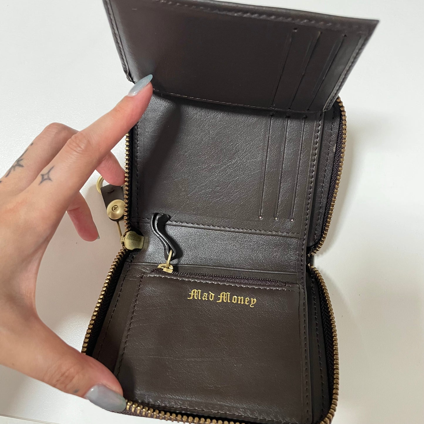 Juicy Courure dirty pink brown leather wallet