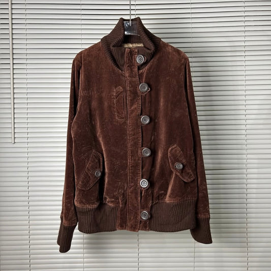Brown velvet button up jacket