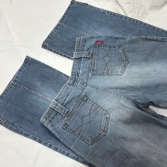 Washed denim jeans