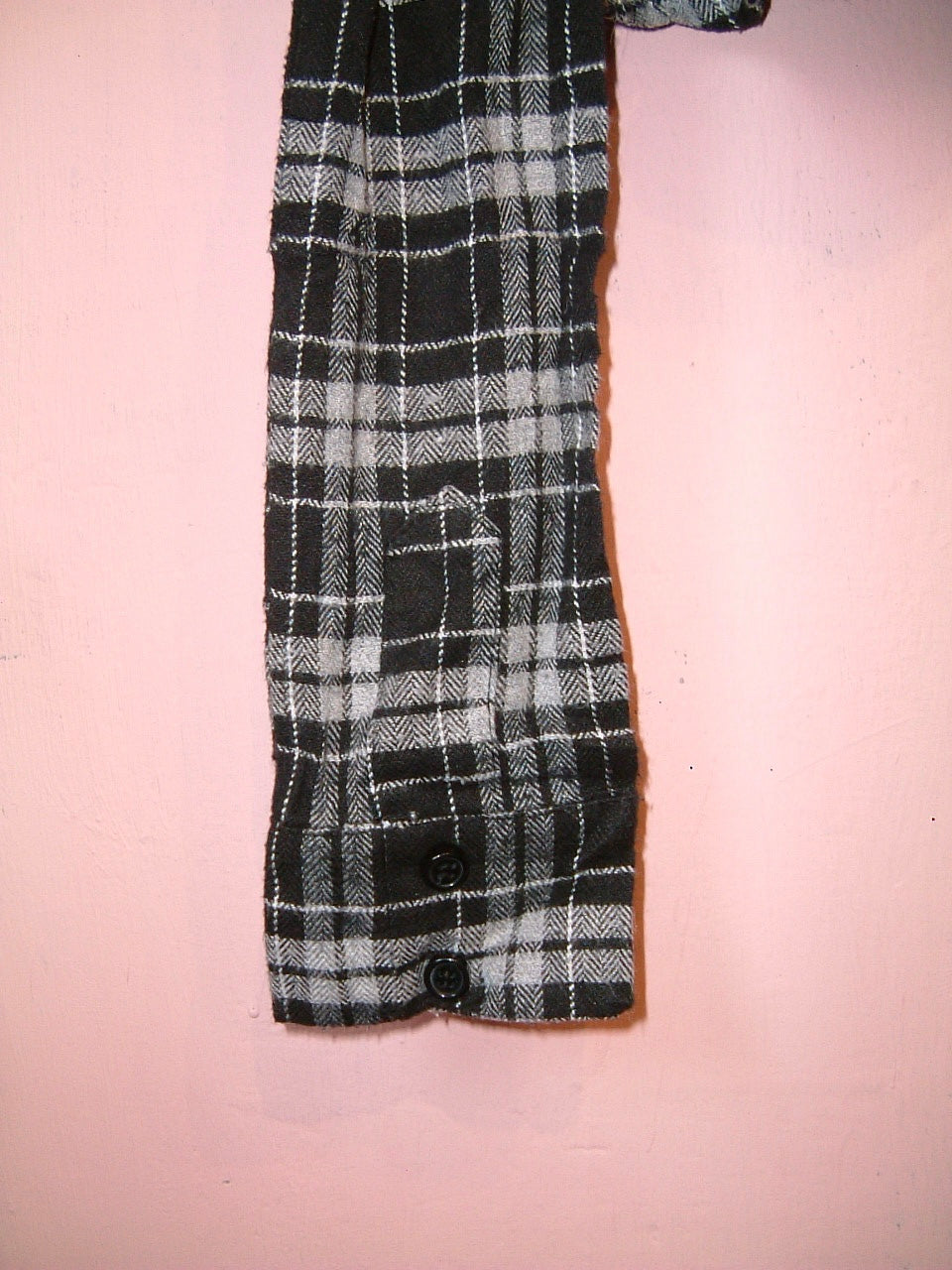 Black And White Plaid Skirt (made out of a shirt)