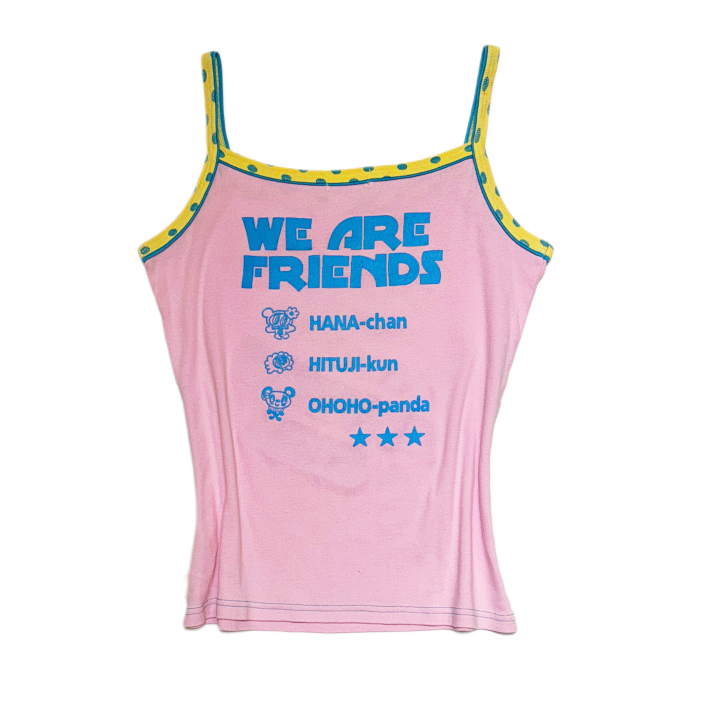 Angel blue soft pink yellow polka dot tank