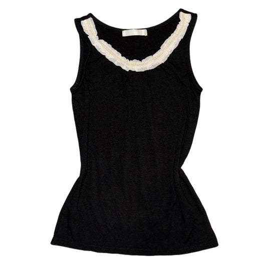 Arw black top with beaded collar