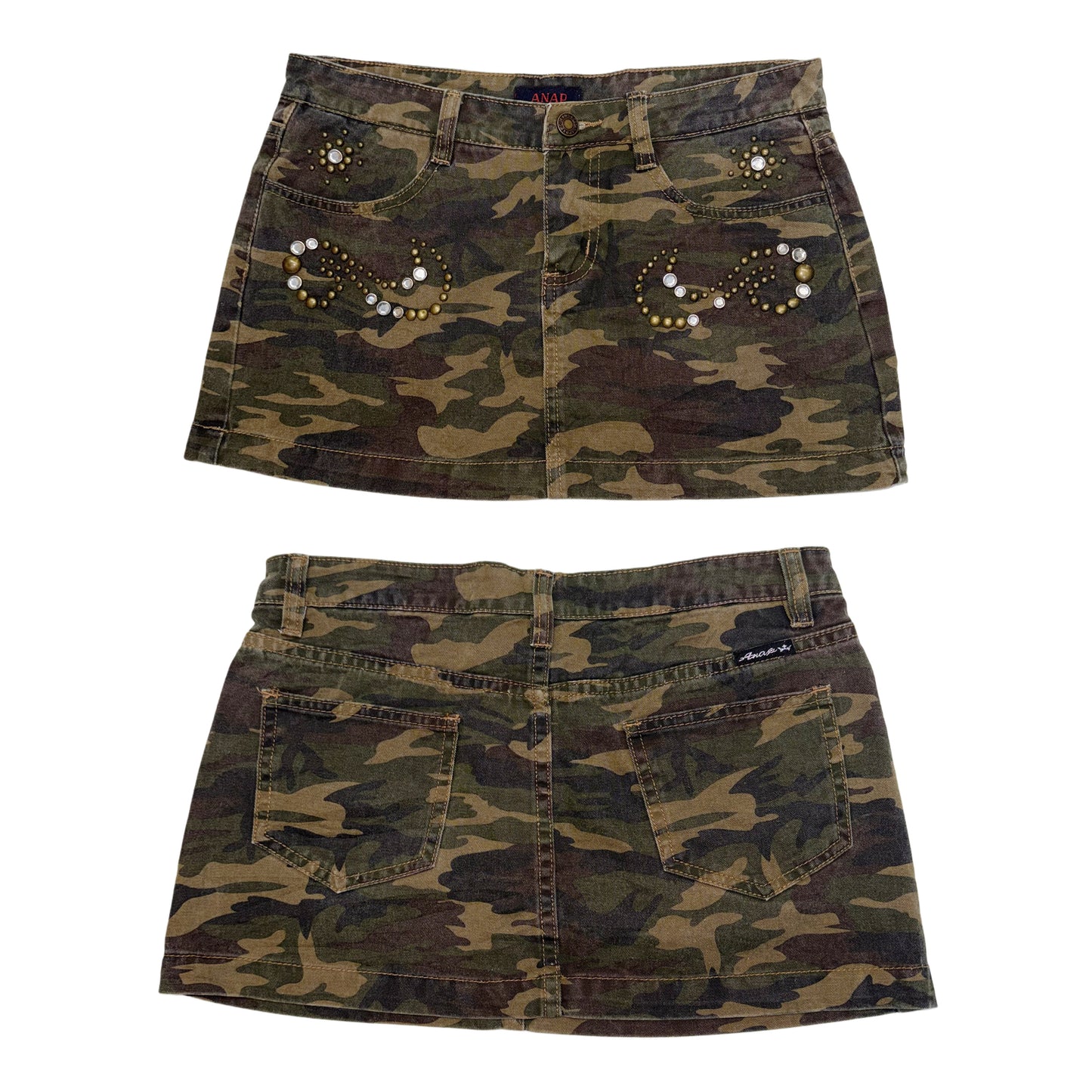 Camo rivets mini skirt