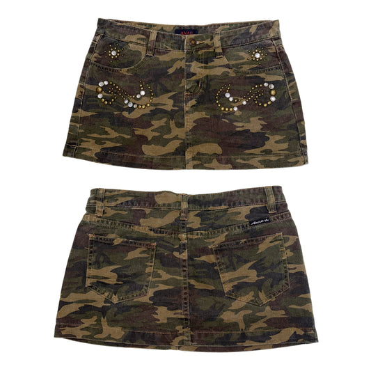 Camo rivets mini skirt