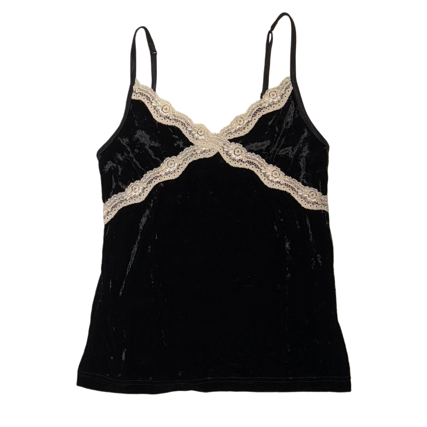 Black velvet lace tank