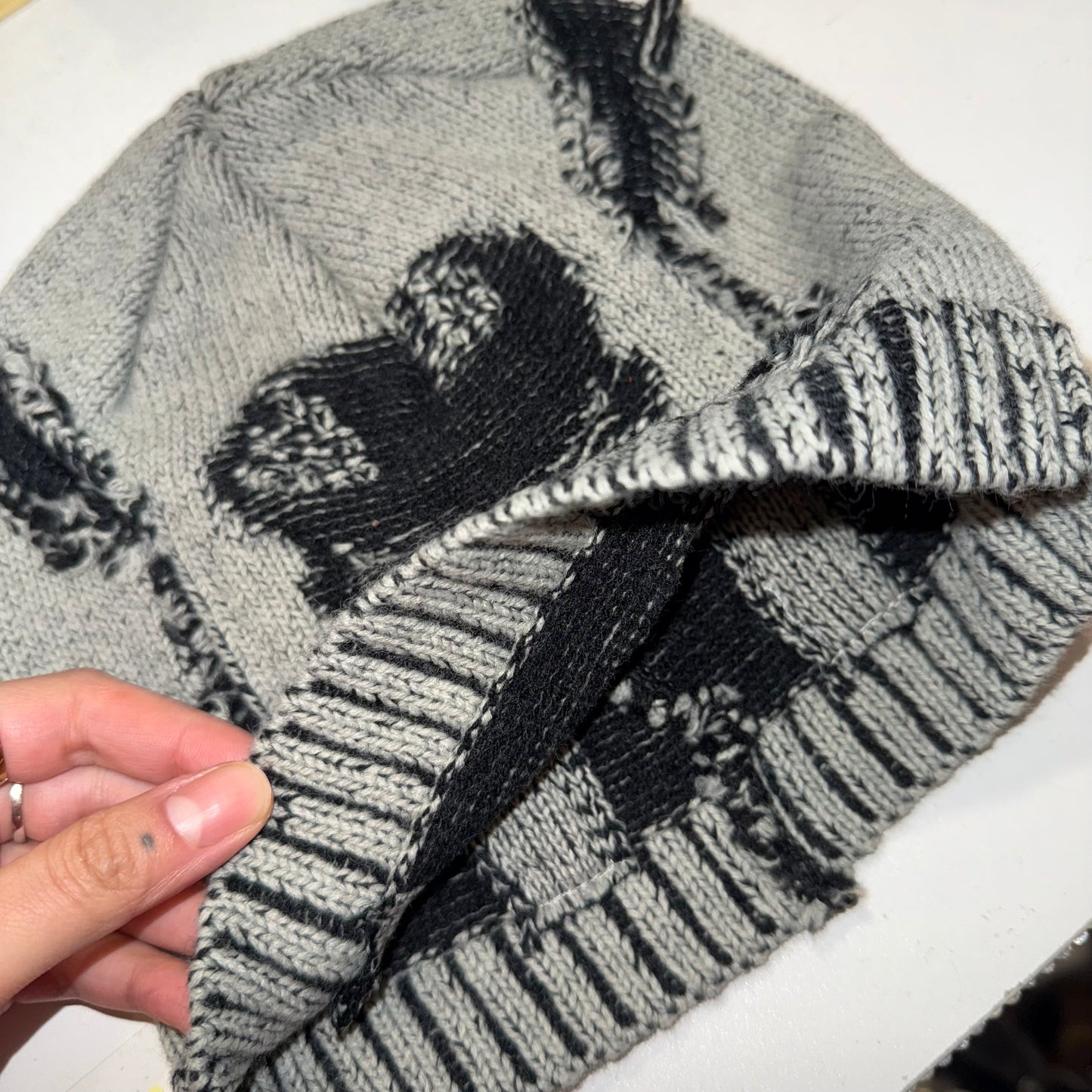 Grey skull beanie