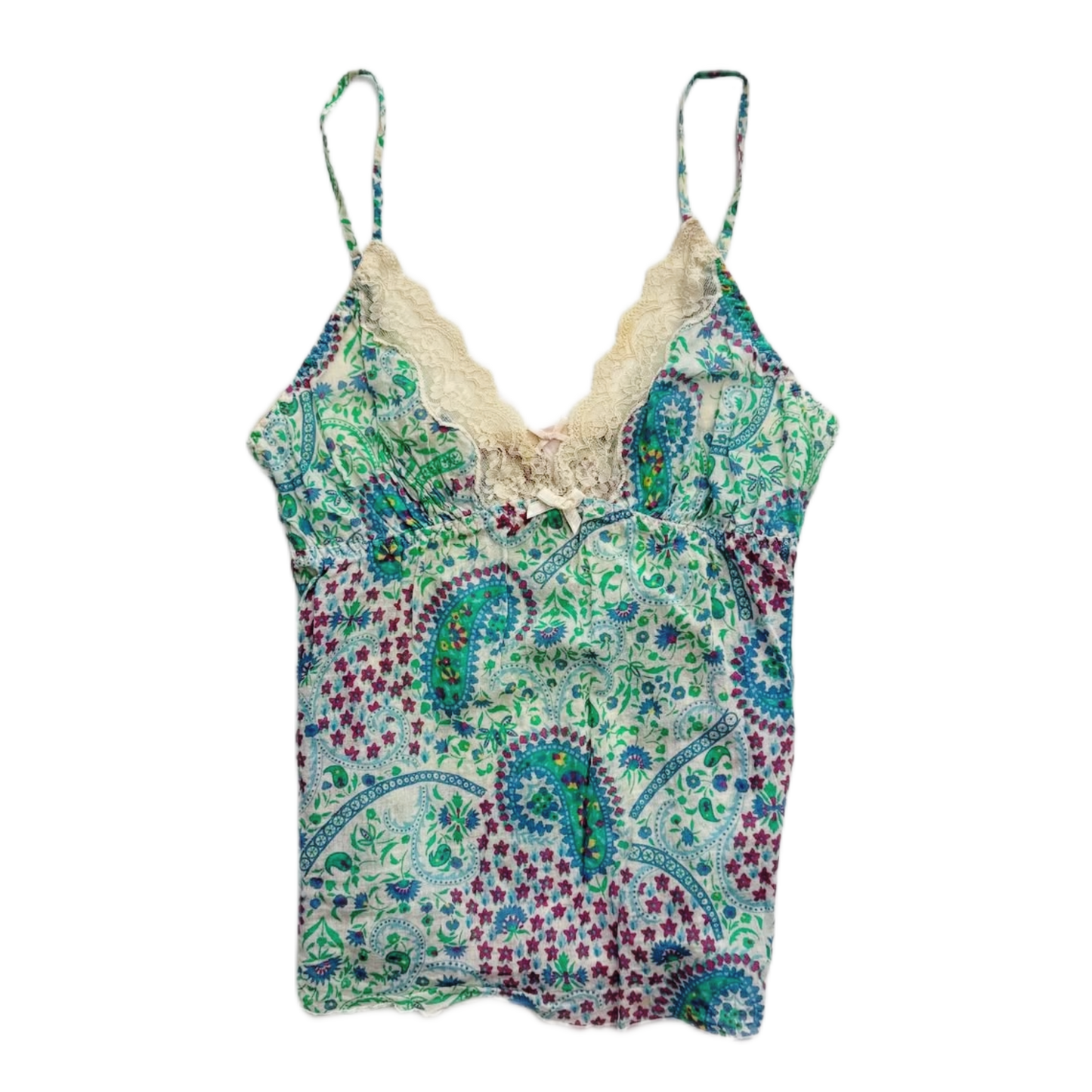 Green blue paisley cami tank