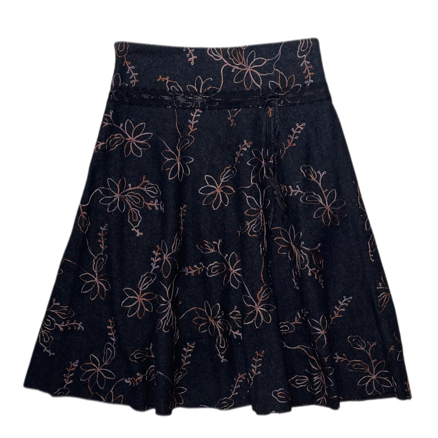 Black floral skirt