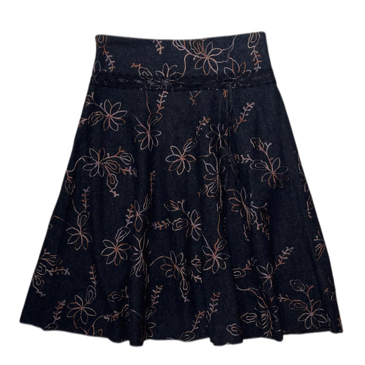 Black floral skirt