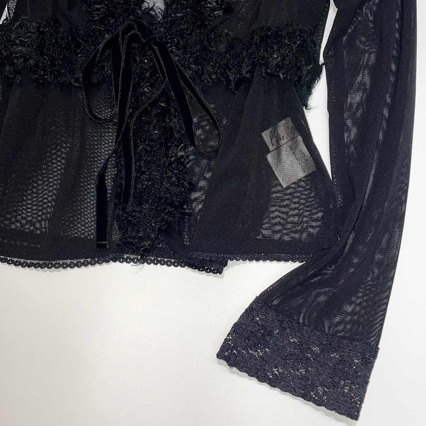 Black mesh furry outer