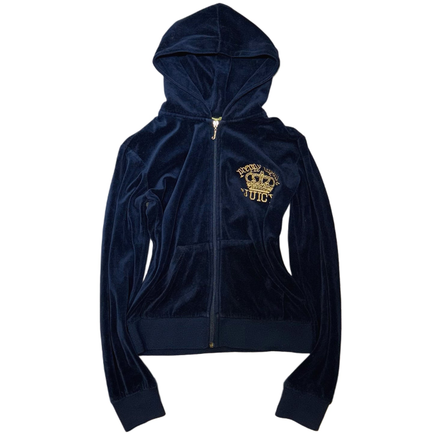 Juicy Couture navy velvet zip hoodie