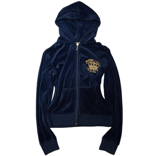 Juicy Couture navy velvet zip hoodie