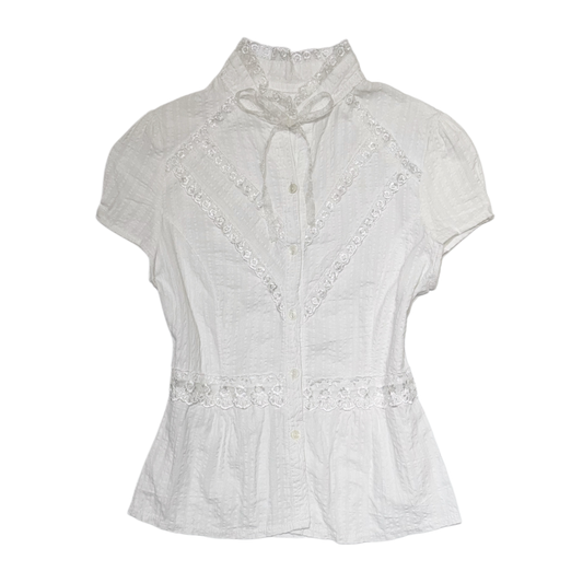 White ribbon lace blouse