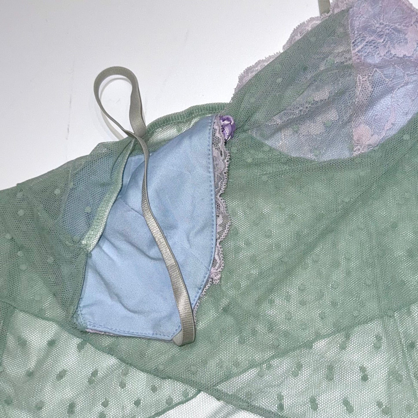Mint purple lace tank