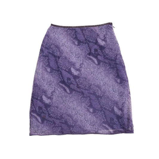 Purple Snake print mesh skirt