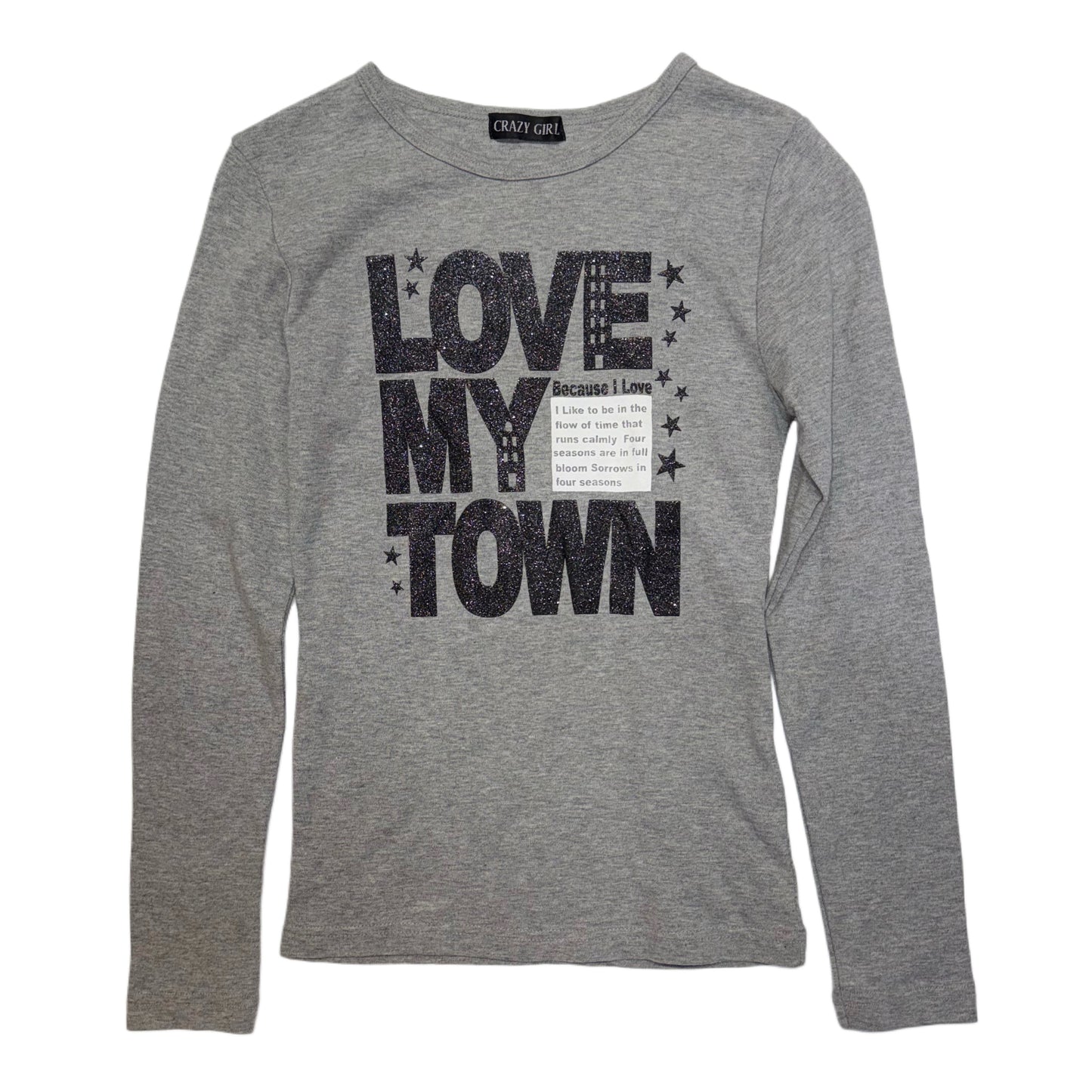 Crazy girl “I love this town” grey long sleeve