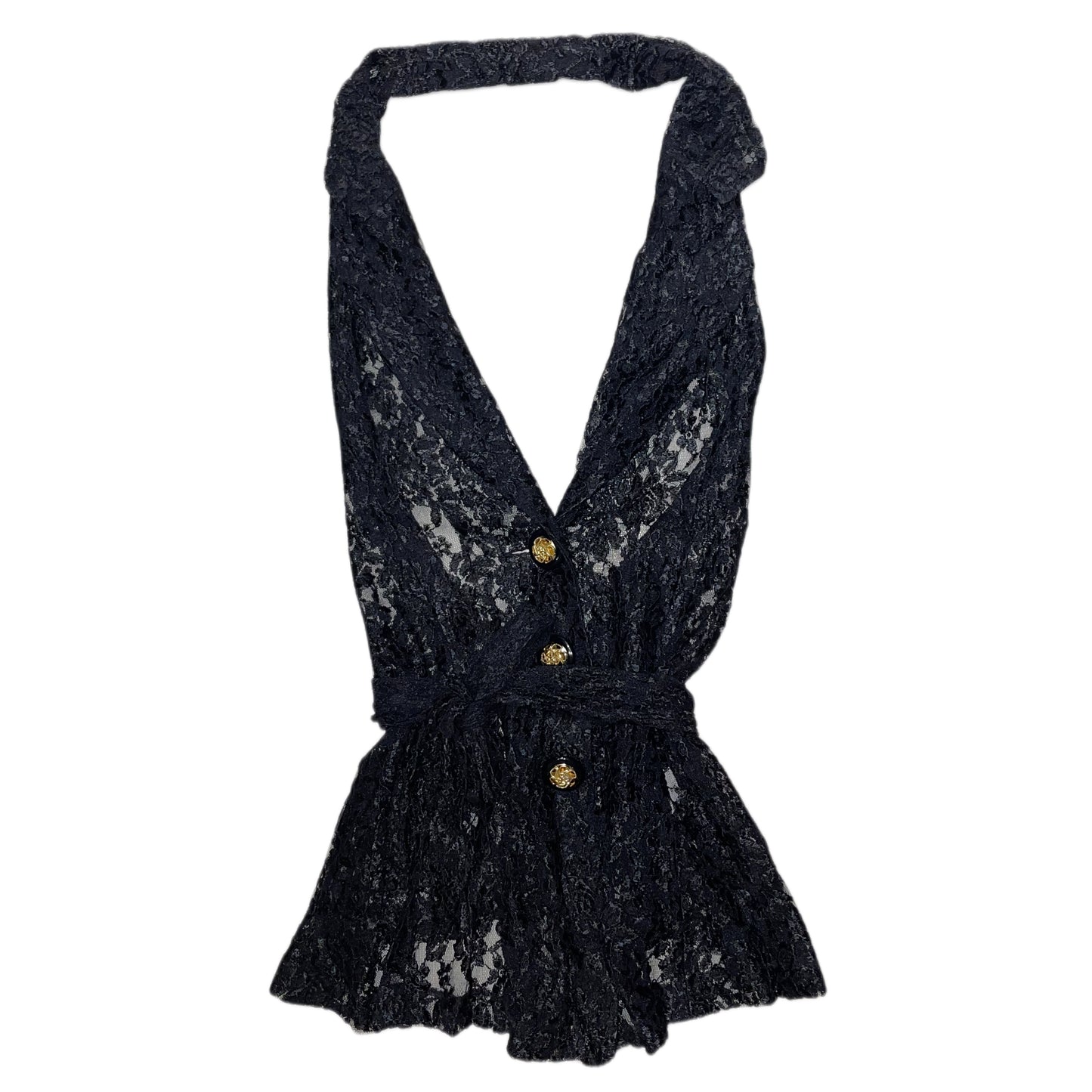 Black lace vest