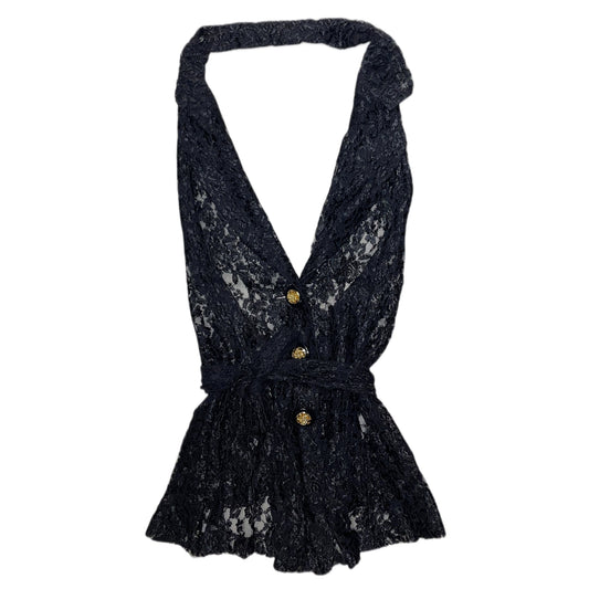 Black lace vest