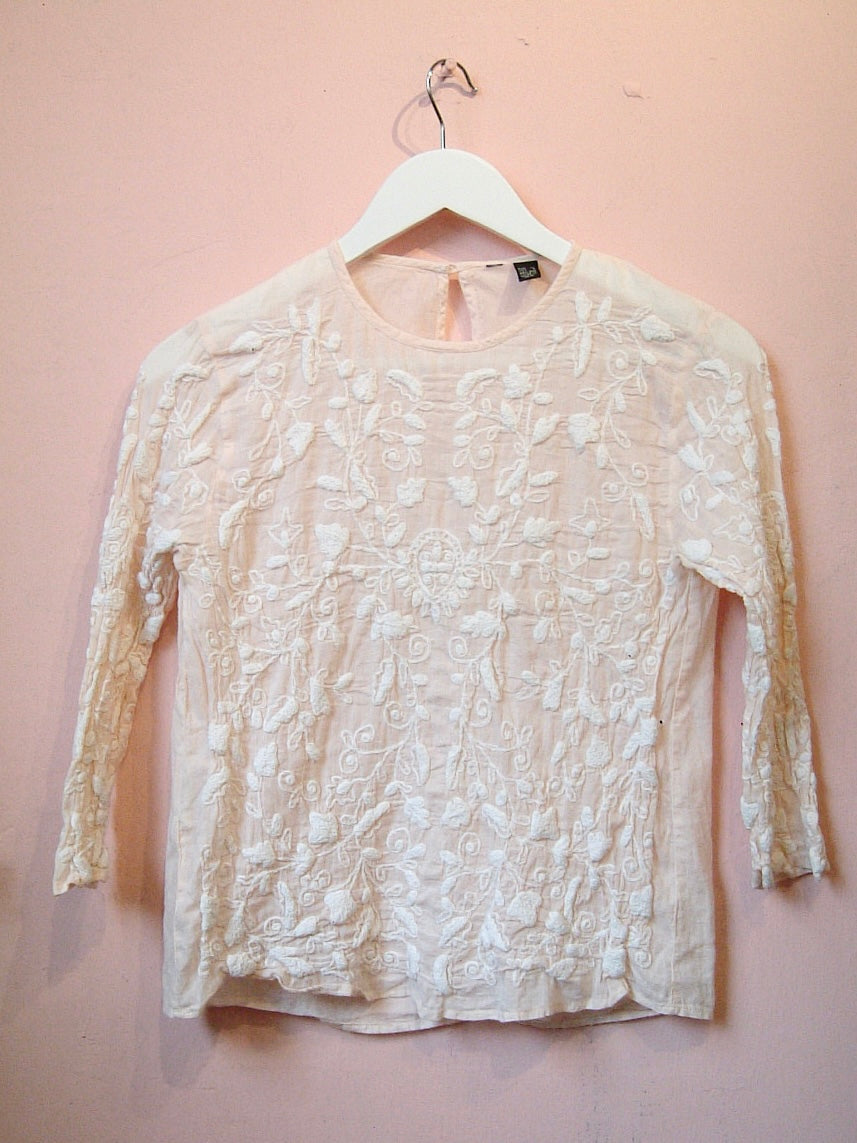 Pinkish With White Flora Long Sleeve