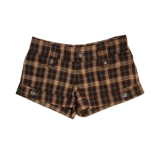 Cecil McBee brown plaid low rise shorts