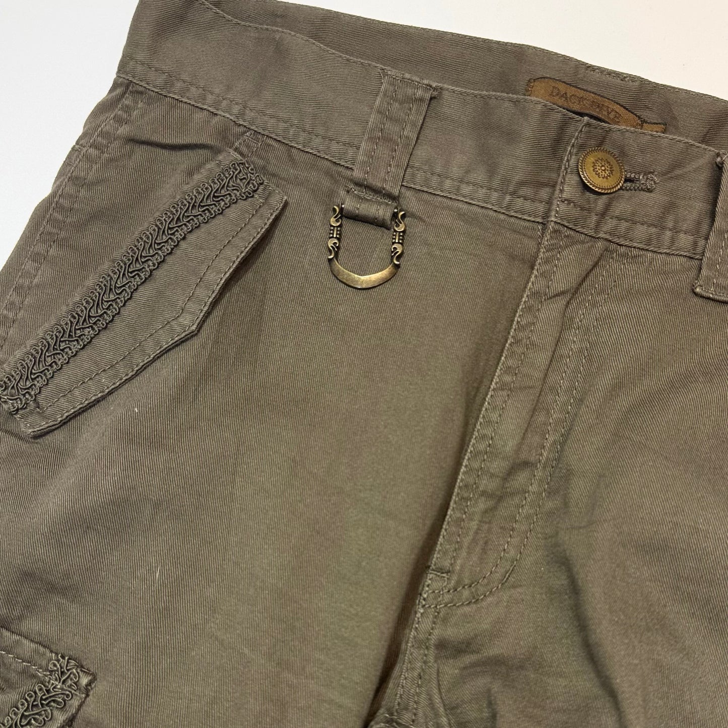 Green lace trim pants