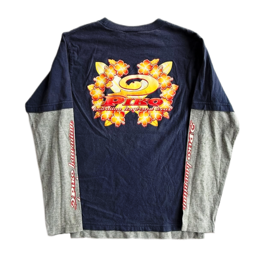Piko navy grey layered long sleeve