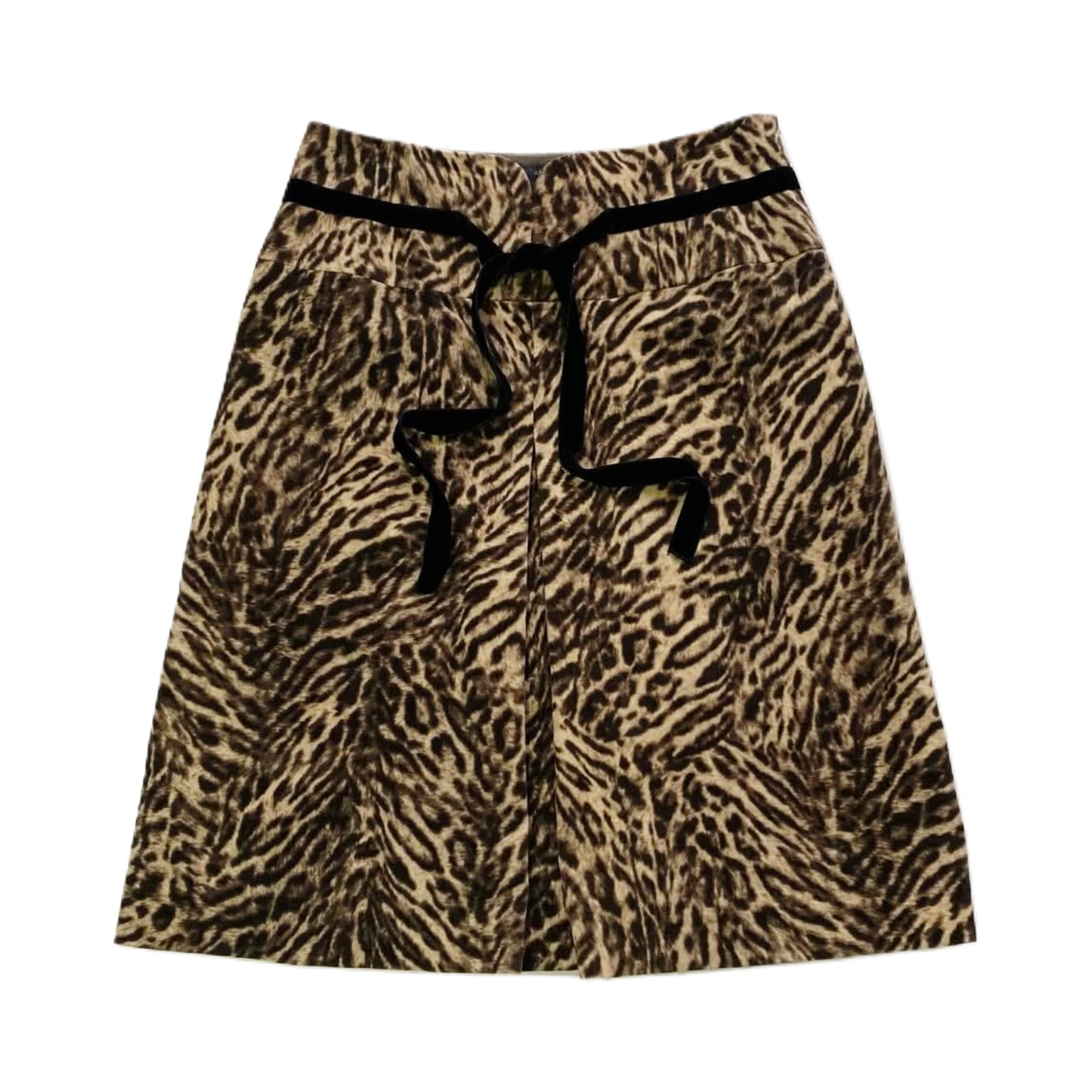 Leopard print ribbon skirt