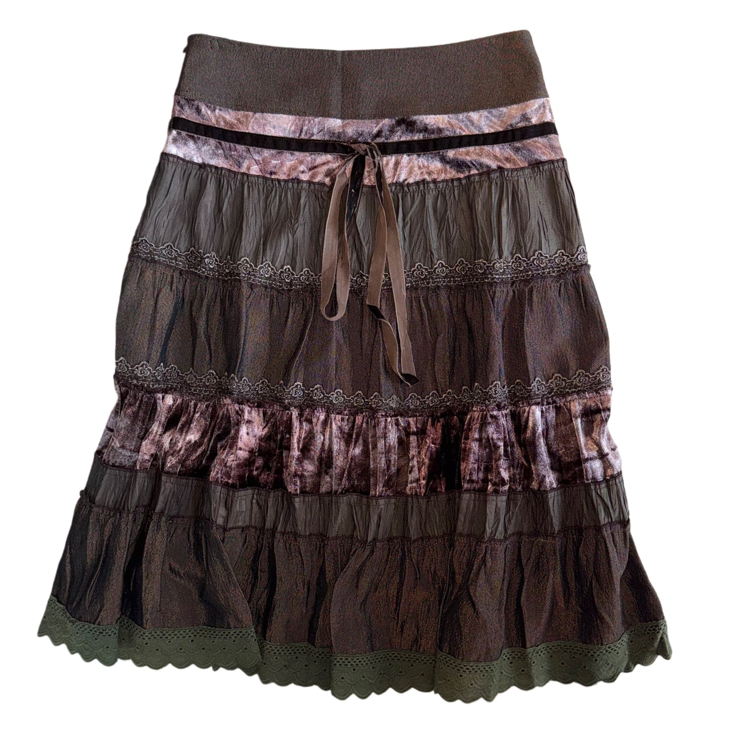 Brown velvet skirt
