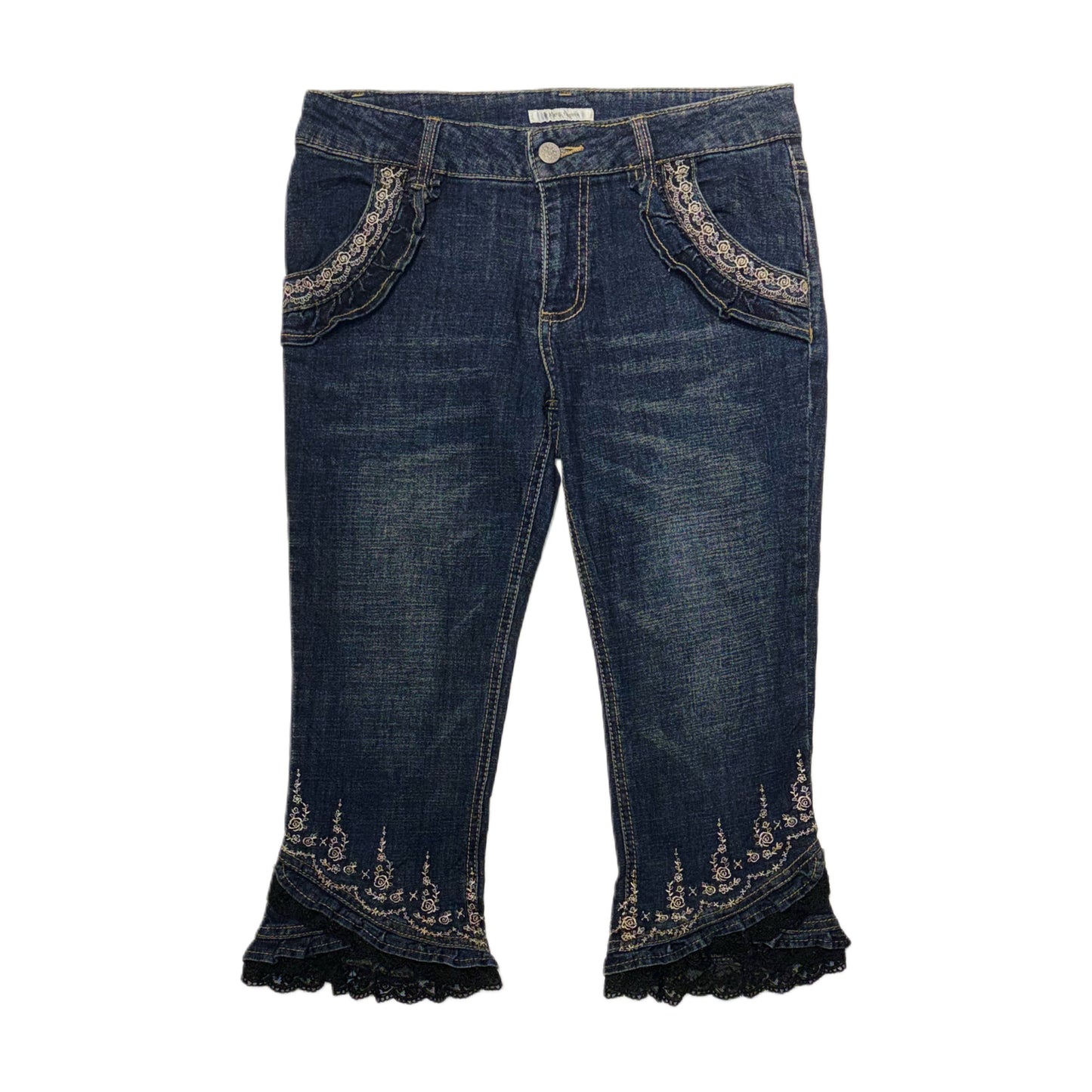 Axes denim lace capris