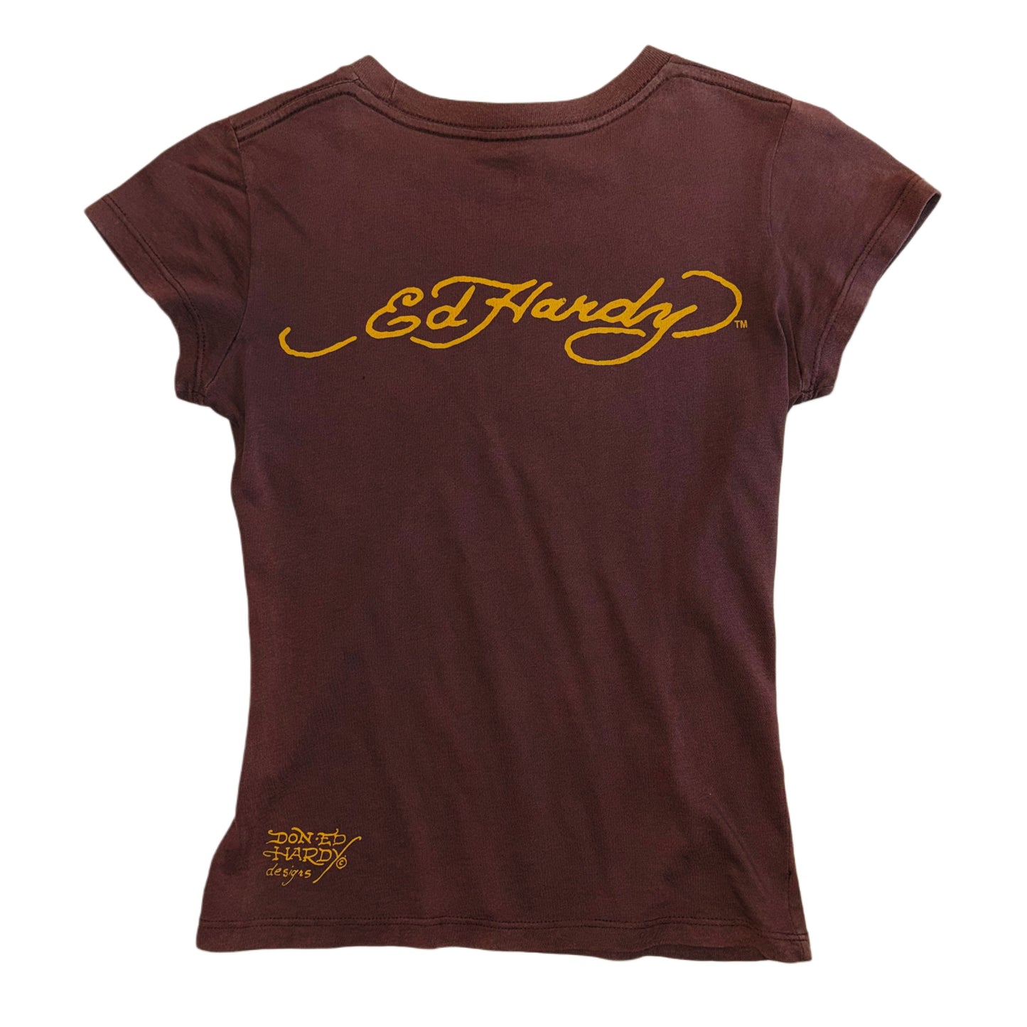 Ed Hardly “Love is a gamble” brown top