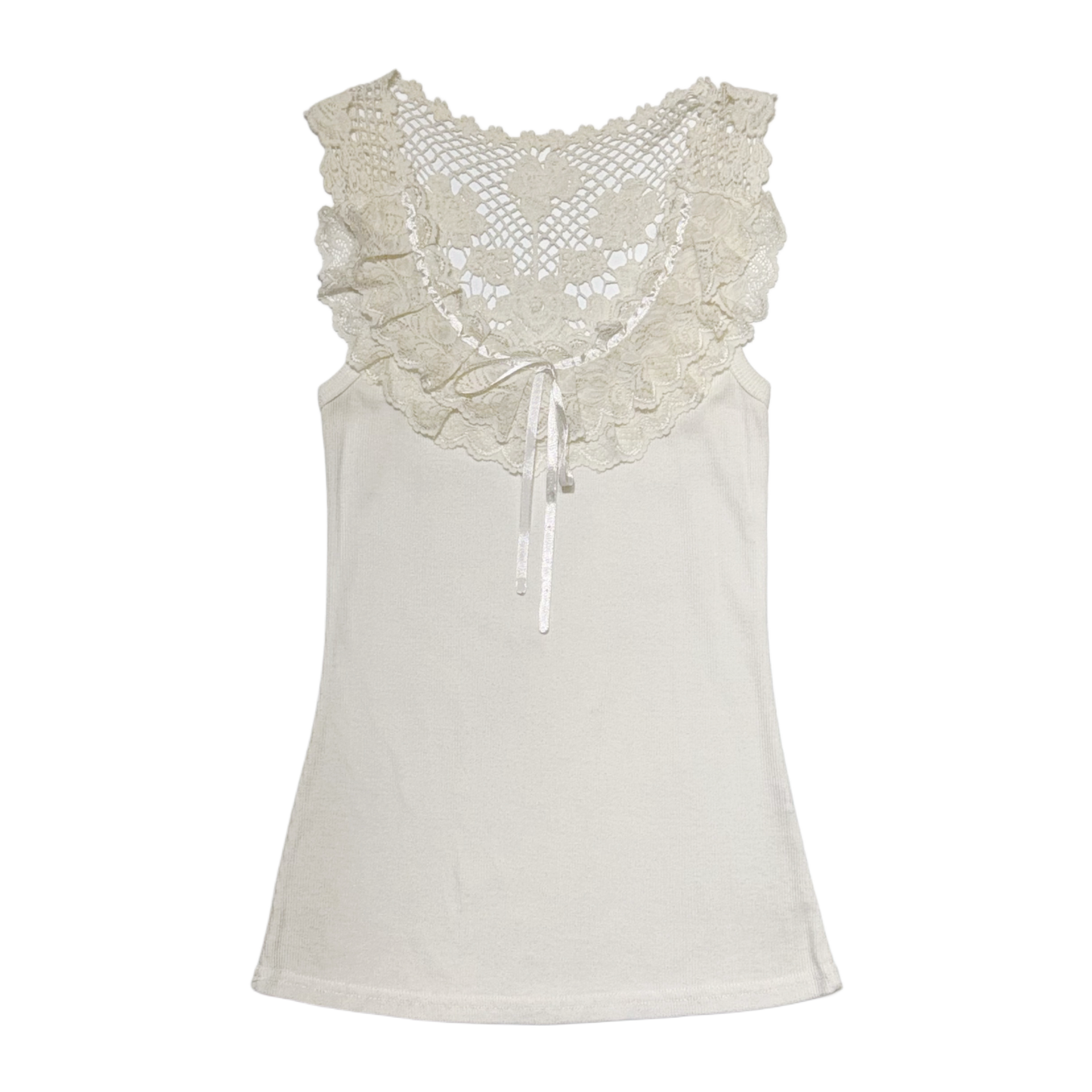 White lace collar cami