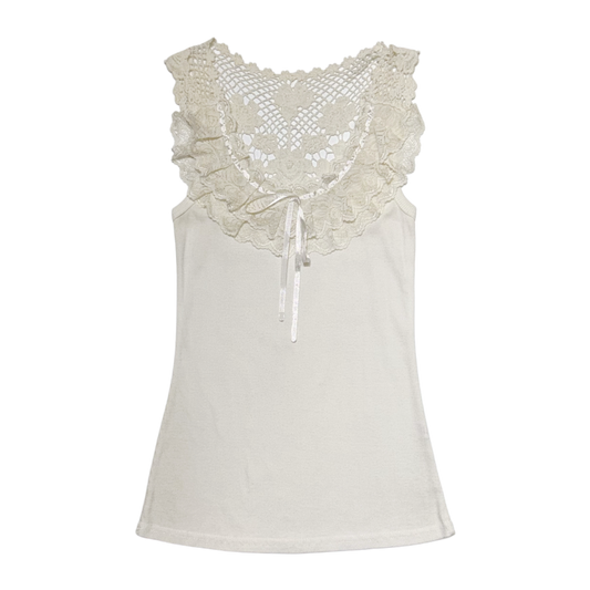 White lace collar cami