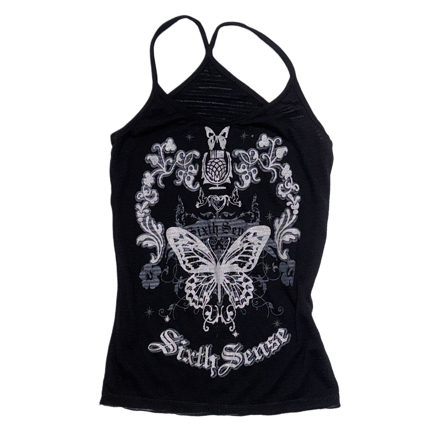 Sixth Sense butterfly black tank