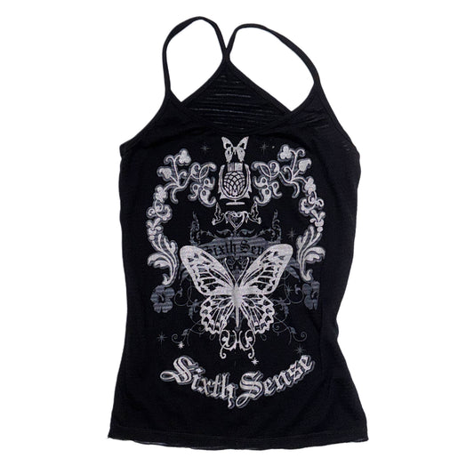 Sixth Sense butterfly black tank