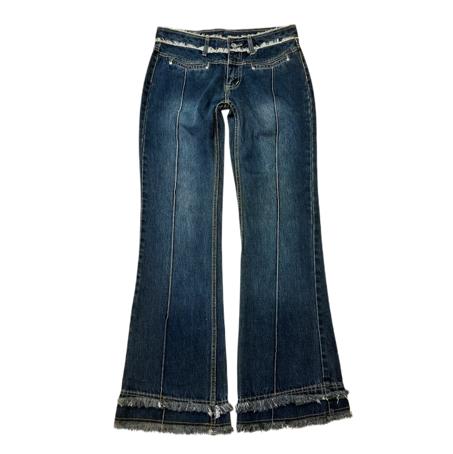Low waist frayed edges jeans