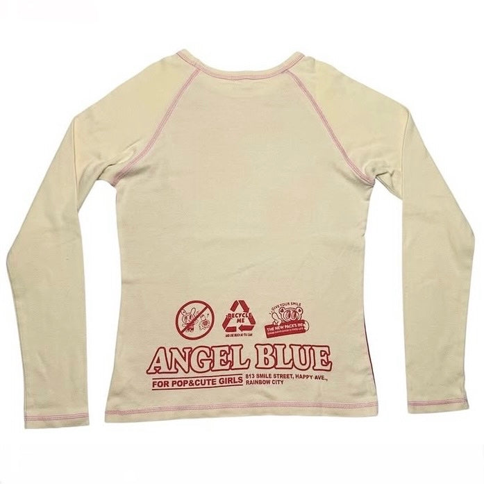 Angel Blue red and beige long slevees