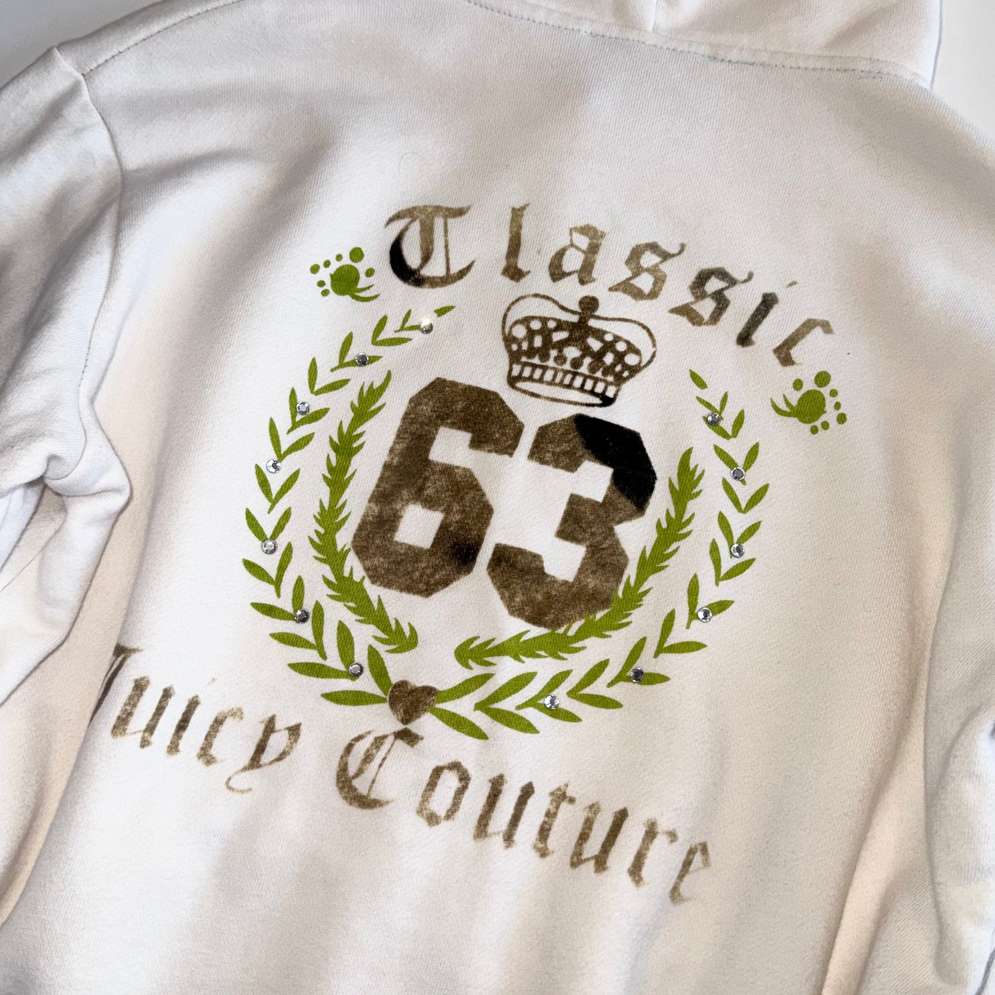 Juicy Couture white zip up hoodie