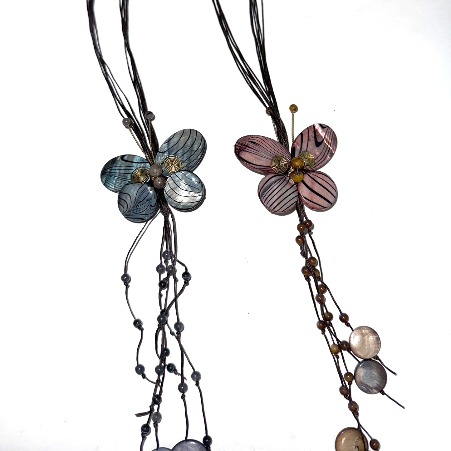 Butterfly long necklace with earrings set