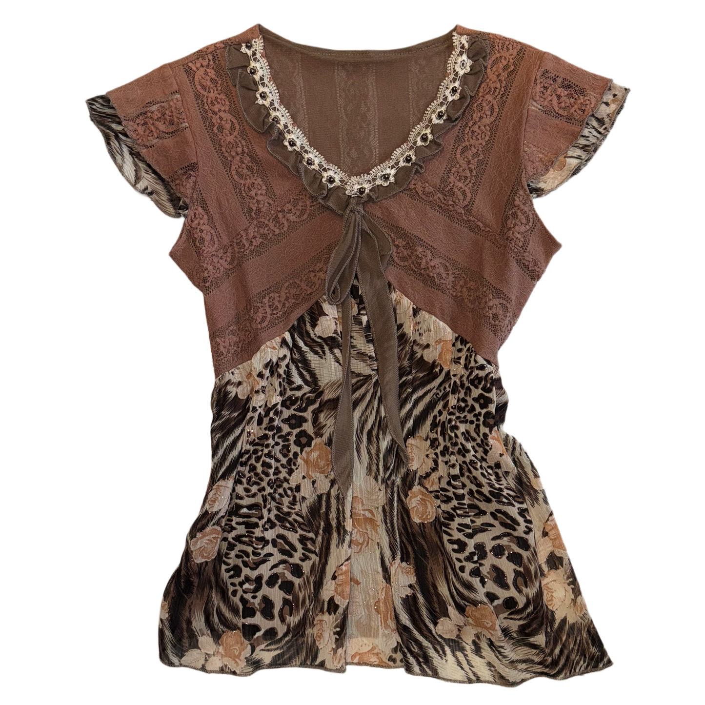 Brown lace top