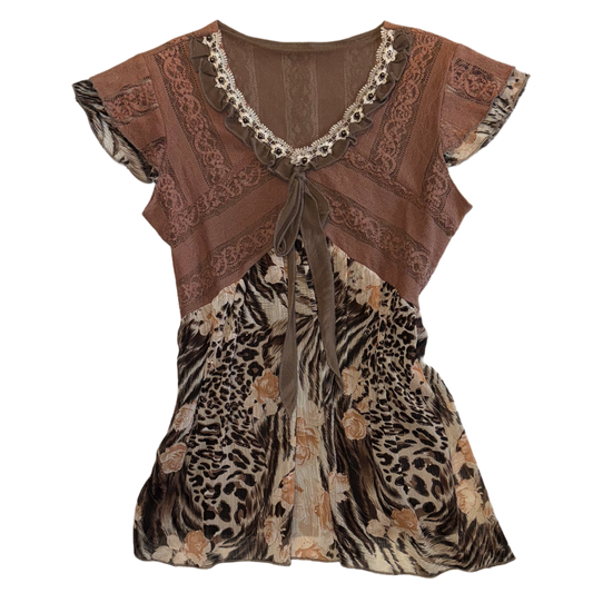 Brown lace top