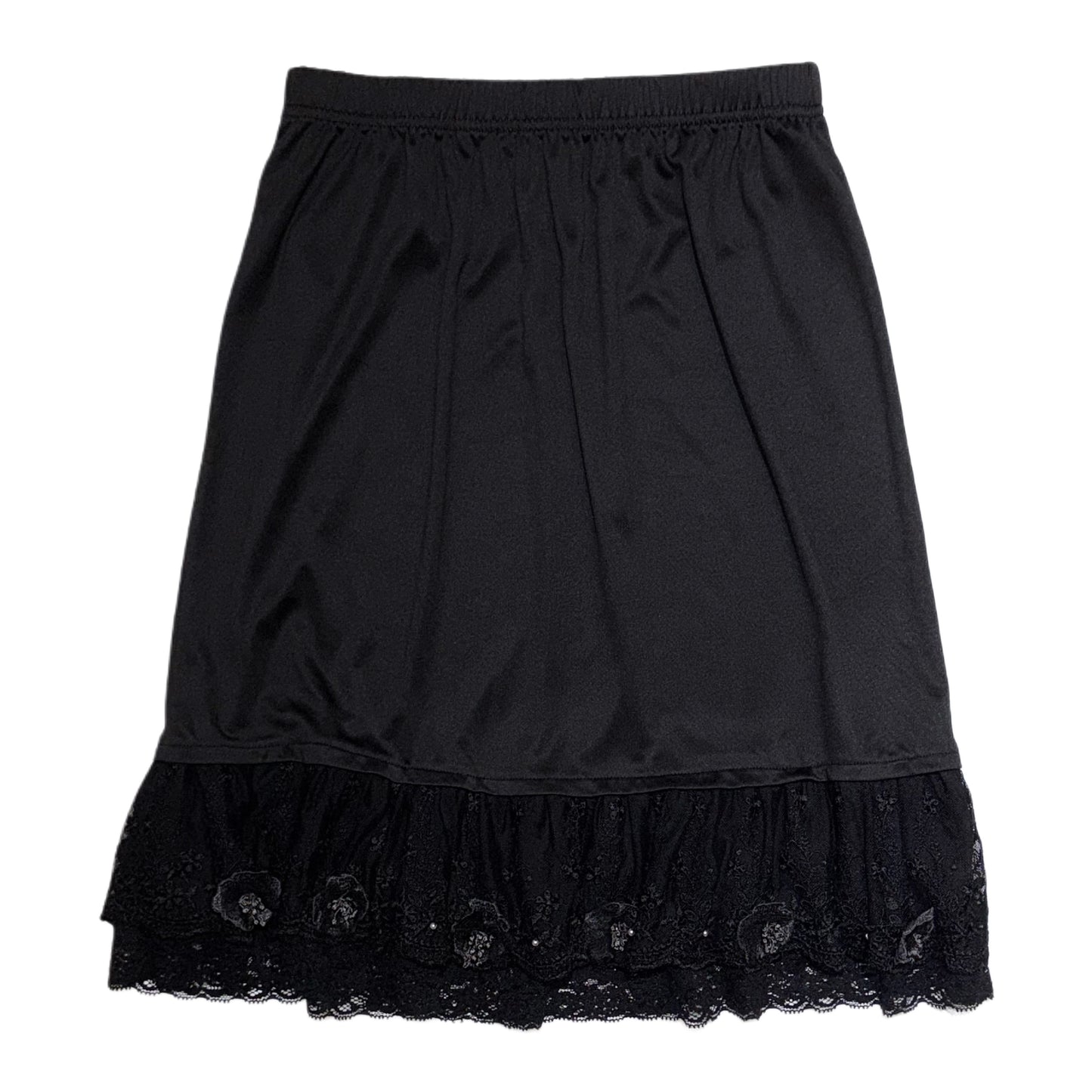 Axes black lace trim midi skirt