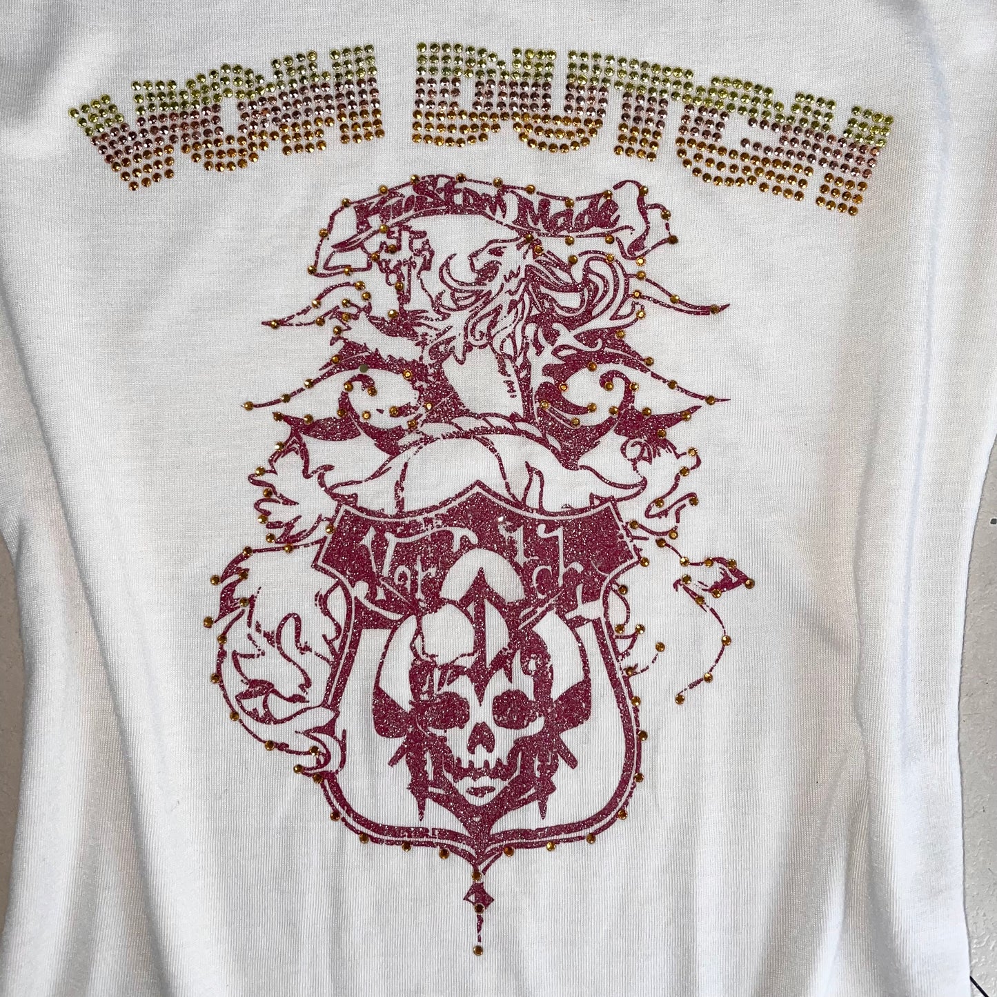 Von Dutch rhinestones white tee